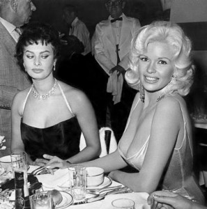 Photo of Sofia Loren envying Jayne Mansfield's ... soup?