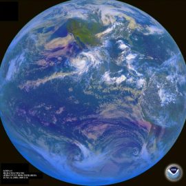 Photo of the earth taken from space.